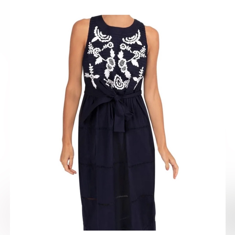 Gretchen Scott Peony Paradise Navy Dress Size Medium NWT